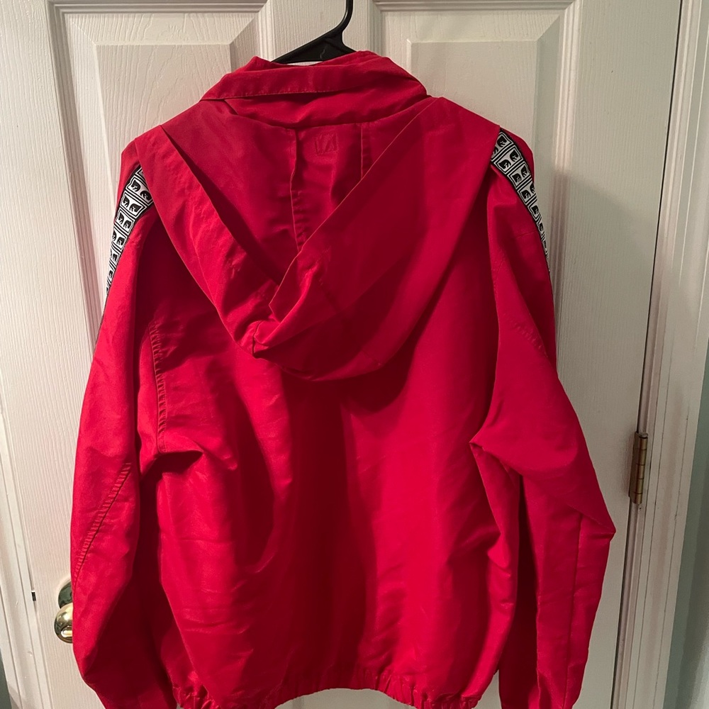 Red obey windbreaker